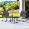 Gray 3-piece patio bistro set with removable cushions and sturdy metal frame, perfect for outdoor relaxation on a.
