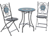 3 Piece Patio Bistro Set with Mosaic Pattern