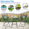 3 Piece Patio Bistro Set with Mosaic Pattern featuring folding chairs and a round table, perfect for indoor and outdoor.
