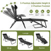 Folding patio chaise lounge set with adjustable backrest and footrest, featuring waterproof fabric and faux marble.