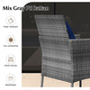 Gray PE rattan patio chair with soft cushion, sun-protective and fade-resistant, ideal for outdoor relaxation.