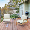 3 Pieces Patio Furniture Set with Cushioned Chairs and Tempered Glass Side Table-Brown - Gallery View 1 of 8