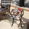2-tier side table with premium tempered glass top and adjustable foot pads, perfect for patio storage and style.