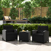 3 Pieces Patio Furniture Set with Tempered Glass Coffee Table-Black - Gallery View 1 of 10