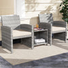 Gray PE rattan chair with soft cushion and sturdy metal frame, designed for comfortable outdoor seating on patios.