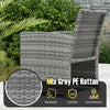 Single chair from the 3 pieces patio furniture set featuring mix grey PE rattan, breathable design, for outdoor.