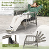 Patio PE wicker chair with 5-level adjustable backrest in gray, perfect for comfortable outdoor relaxation.