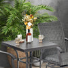 Swivel bar set featuring gray PE rattan chairs with 4D air fiber cushions, perfect for backyard or poolside relaxation.