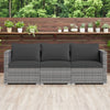 3 Pieces Patio Sectional Sofa Set PE Rattan Modular Couch Furniture Set with Soft Cushions-Black - Gallery View 1 of 10