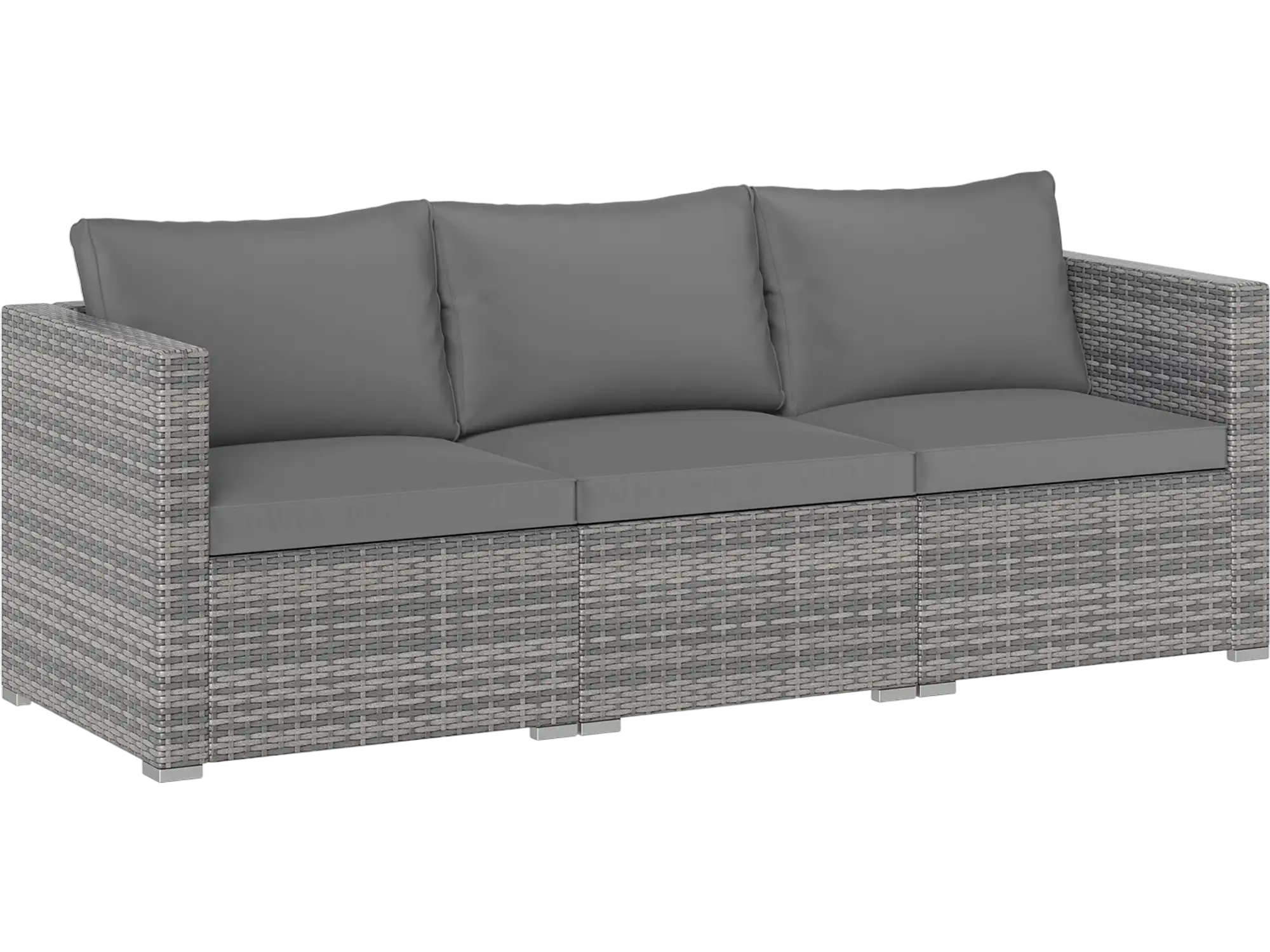 Costway 3-Piece Patio Sectional Sofa Set PE Rattan Modular Couch with Cushions 70349496 New