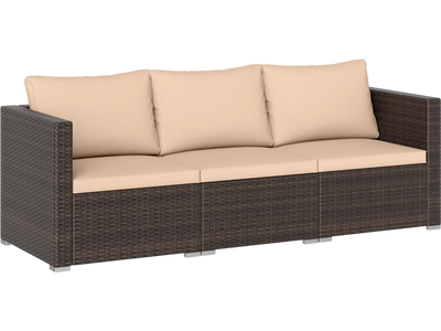 Costway 3-Pc Outdoor Sectional Sofa Set Soft Cushions 31373129 New