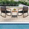 3 Pieces Rattan Rocking Bistro Set with Coffee Table and Cushions-Black - Gallery View 1 of 10