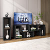 3 Pieces Adjustable TV Stand for TVs up to 65 Inch with Shelves-Black - Gallery View 1 of 10