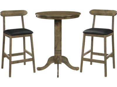 Costway 3-Piece Wood Bar Table Set Round Pub Table w/ 2 Stools 18497810 New
