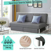 3-seat convertible sofa bed in gray with adjustable angles and large drawers for storage, ideal for small apartments.