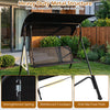 Close-up of the heavy-duty metal frame and strengthened spring of the 3-seat patio swing chair for reliable outdoor use.