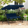 3-Seat Outdoor Patio Canopy Swing with Cushioned Steel Frame-Navy - Gallery View 1 of 11