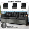 3-seat patio couch sofa with hand-woven PE rattan, deep seating, and removable cushions, perfect for outdoor relaxation.