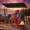 3-Seat Patio Swing Chair with Adjustable Canopy & Removable Cushion-Black - Gallery View 1 of 10