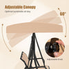 Adjustable canopy of the 3-seat patio swing chair for optimal sunshade, featuring an easy-to-use adjustment knob.