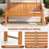 3-seater outdoor wooden bench made of solid fir wood, featuring a slatted design and under-seat support bars for stability.