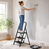 3 Step Ladder Folding Step Stool with Handrail and Wide Anti-Slip Pedals - Gallery View 1 of 10