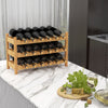 3-Tier Bamboo Freestanding Countertop Wine Bottle Organizer-Natural - Gallery View 1 of 11