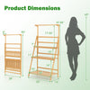 3-tier bamboo plant stand with adjustable hanger rod, featuring a stable design and slatted shelves for optimal.