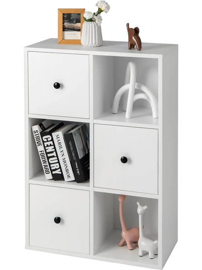 Costway 3-Tier Bookshelf Anti-Toppling Living Room Bookcase 91428573 New