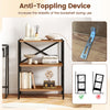 3-tier bookshelf featuring a heavy-duty metal frame and anti-toppling device for enhanced stability and organization.