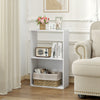 3-Tier Bookshelf with Open Storage Compartment and Freestanding Display Shelf-White - Gallery View 1 of 9