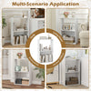 3-tier white bookshelf with open storage, ideal for organizing books and decor in study, living room, or home office.