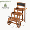 Dimensions of the 3-tier carbonized fir wood plant display stand, highlighting weight capacity and size for easy reference.