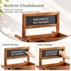 3-tier carbonized fir wood plant display stand with built-in chalkboard, perfect for garden messages and creative notes.
