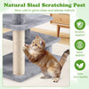 3-tier cat stairs with plush steps and natural sisal scratching posts, ideal for sofas and beds, supporting up to 33.