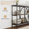 3-tier console table with faux marble top, heavy-duty metal frame, and rustic brown finish for hallway storage.