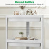 3-tier corner shower caddy in white with raised baffles for secure storage, perfect for bathroom organization.