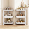 3-tier corner shower caddy set in white, featuring detachable design and ample storage for efficient space utilization.