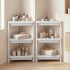 3-tier white corner shower caddy set with detachable design, perfect for efficient bathroom storage and organization.