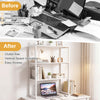 3-tier countertop storage hutch in white with open shelves for organized storage and easy access, featuring a robust.