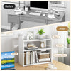 3-tier white wooden desktop bookshelf showcasing books, a clock, and a plant, enhancing organization and elegance in.