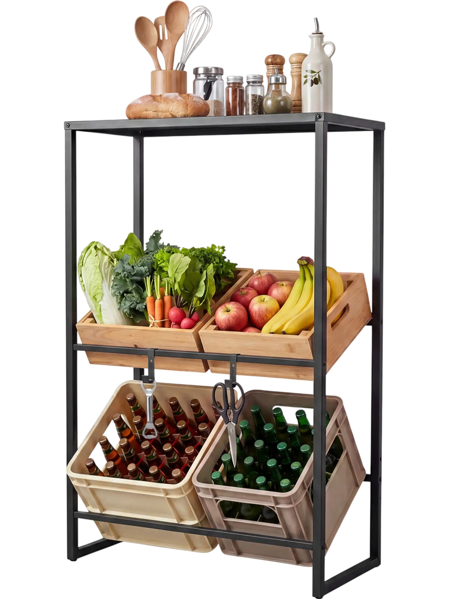 Costway 3-Tier Drink Crate Rack Shelf Beer Water Kitchen Garage 32207070 New