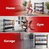 3-tier heavy-duty adjustable dumbbell rack in black, designed for home, gym, and garage with a 529LB capacity.