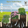 Three-tier elevated wooden vegetable garden bed made of sturdy fir wood, featuring an open-ended base for drainage and.