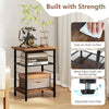 3-tier end table set in rustic brown with metal frame, adjustable shelves, and easy-to-clean surface for versatile.