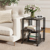 3-Tier End Table with Wheels Rolling Side Table with Open Storage Shelves-1 Piece - Gallery View 1 of 10