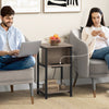 3-tier end table with USB ports and power outlets, featuring a heavy-duty metal frame for versatile living room use.