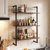 3-Tier Floating Modern Kitchen Shelf for Living Room Home Office and Bathroom-Rustic Brown - Gallery View 1 of 10