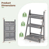 4-tier foldable plant stand with slatted shelves, made of fir wood, ideal for displaying plants in any indoor or outdoor space.