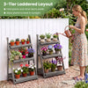 3-tier foldable plant stand made of fir wood, featuring staggered shelves for optimal sunlight exposure and air circulation.